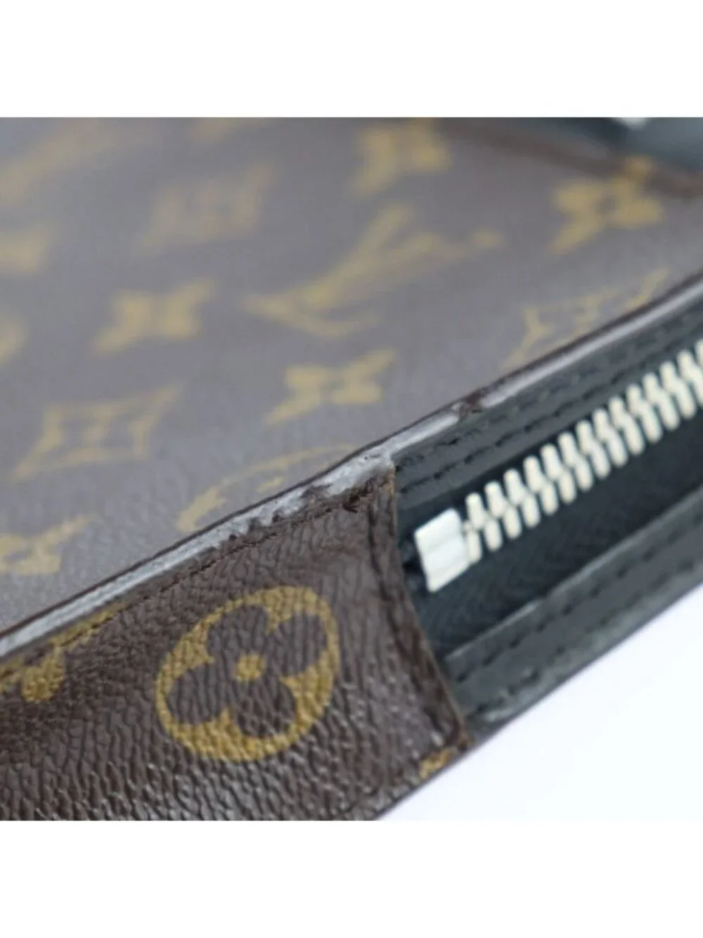 Louis Vuitton Portfolio Second Bag Leather Brown Black Silver
